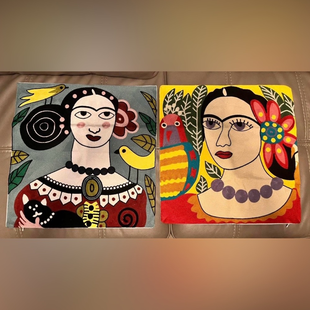 Frida Kahlo Colorful Pillow Cases